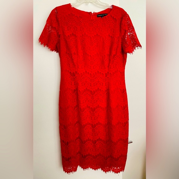 Preston & York Dresses & Skirts - Preston & York Red Lace Sheath Dress size 8 MSRP $109